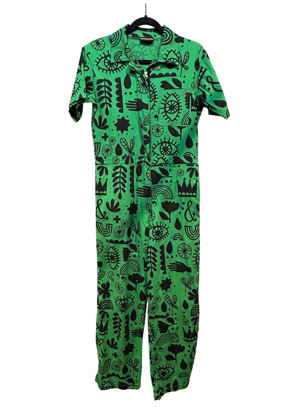 Nooworks Green Graphic Print One-Piece Jumpsuit - small